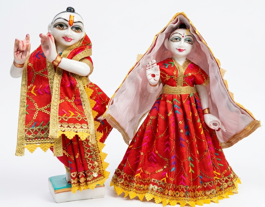 Radha Krishna Poshak Suitable for 9 Inch Radha Krishna Murti