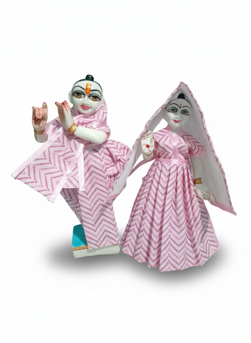 9 inch radha krishna summer cotton dress