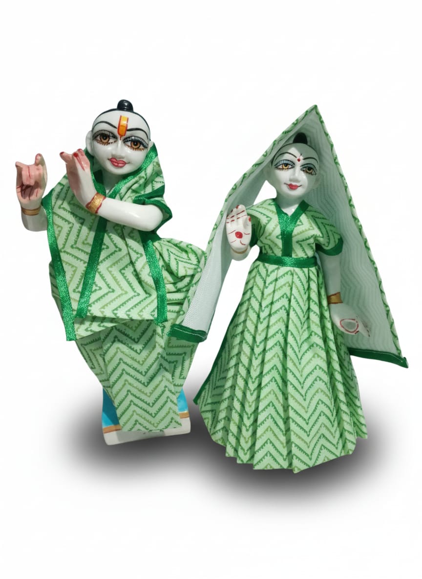 9 inch radha krishna summer cotton dress