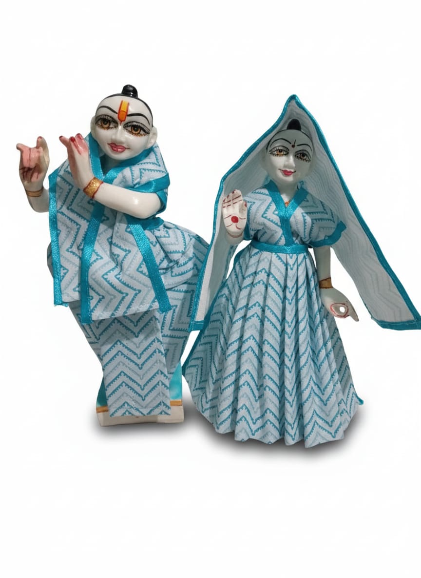 9 inch radha krishna summer cotton dress
