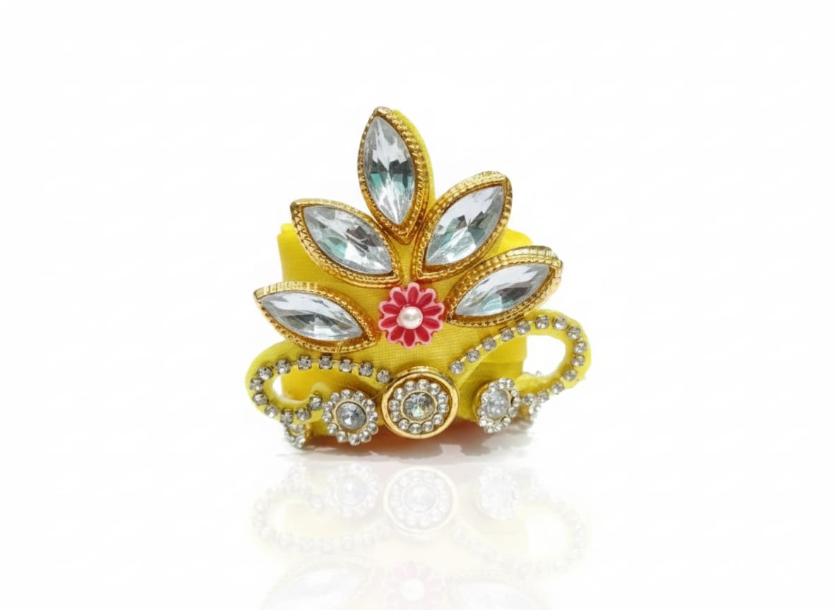 laddu gopal size 6 number pagdi yellow