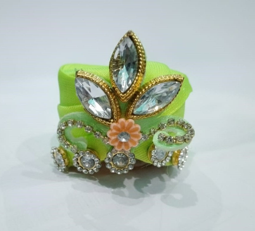 laddu gopal size 6 number pagdi green