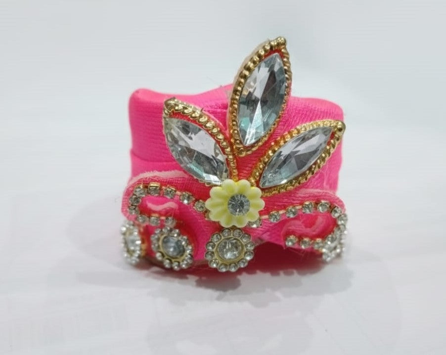 laddu gopal size 6 number pagdi pink
