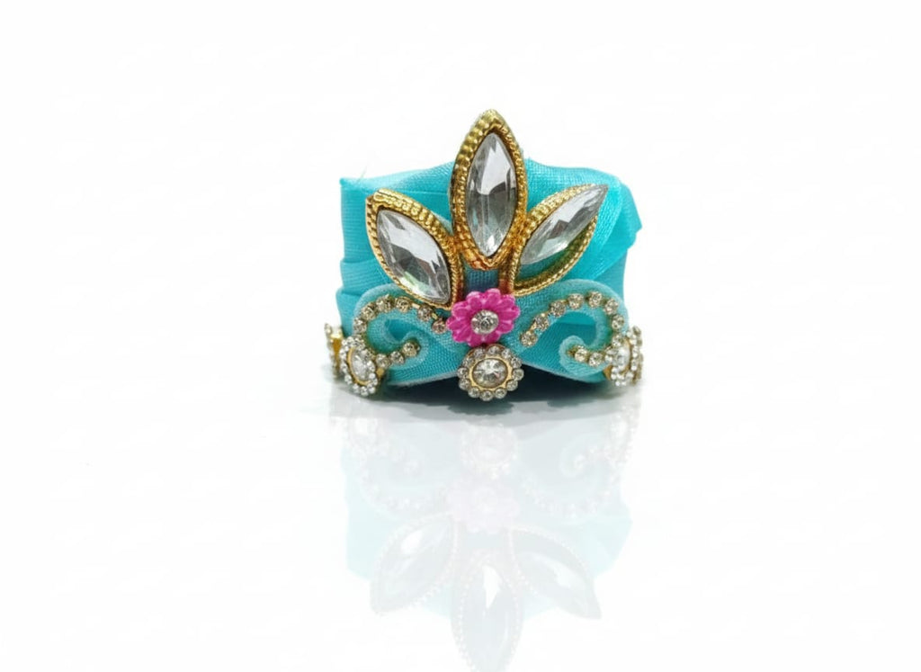 laddu gopal size 6 number pagdi sky blue