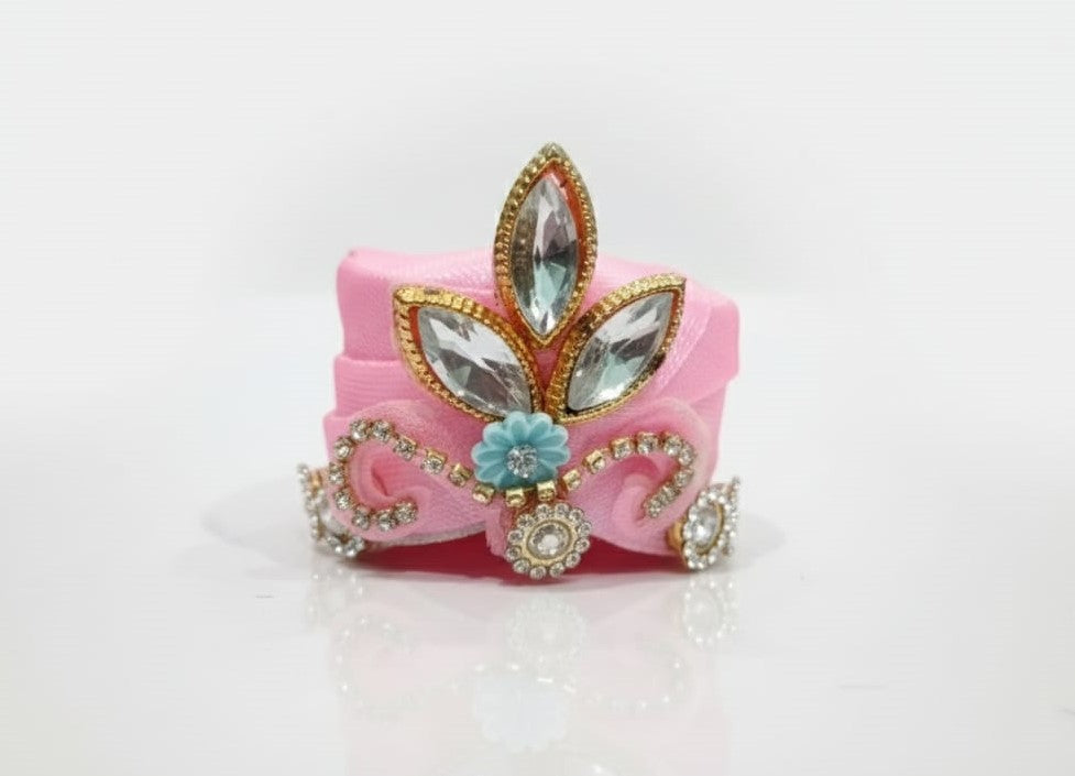 laddu gopal size 6 number pagdi light pink