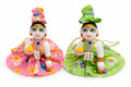 Vrindavan E Store Floral Summer Cotton Laddu Gopal Dress (Size 0) with Latkan – Pack of 2 Combo