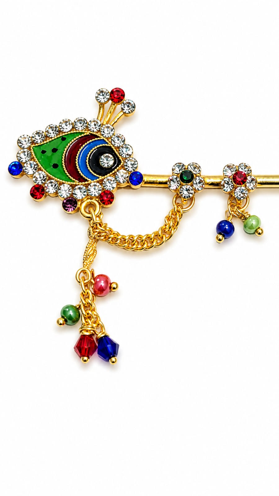 mor pankh design bansuri 5 inch for laddu gopal kanha ji shringar
