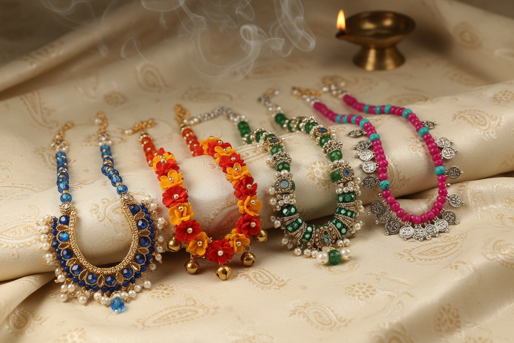 Traditional Har Necklace Set for Laddu Gopal   Pack of 4