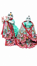 Vrindavan E Store Radha Krishna Poshak for 10 Inch Idol | Premium Embroidery Work Dress Set for Laddu Gopal & Radha Krishna Murti | Designer Handmade Fancy Vastra