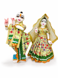 vrindavan e store radha krishna cotton poshak for 8 inch idol floral print fancy dress set for laddu gopal radha krishna murti soft cotton vastra