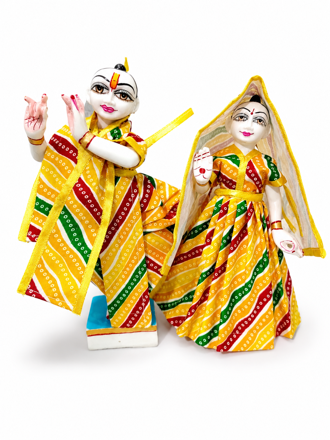radha krishna cotton dress for 9 inch idol multicolor traditional poshak set for laddu gopal radha krishna murti handmade fancy vastra 1