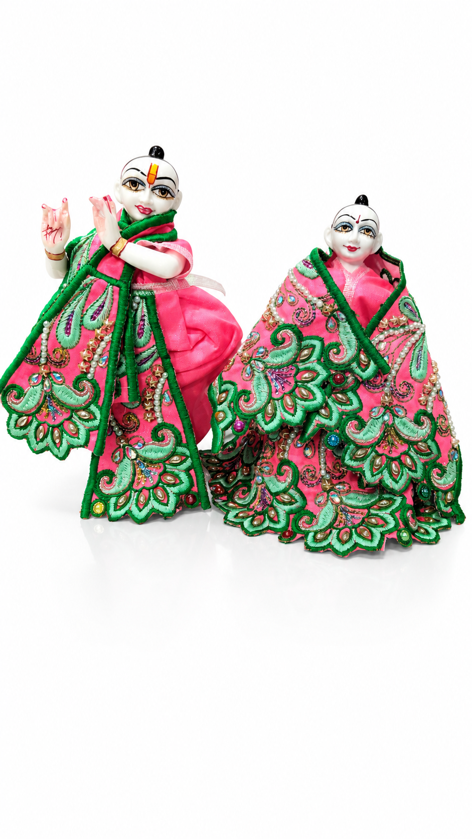 Vrindavan E Store Radha Krishna Poshak for 10 Inch Idol | Premium Embroidery Work Dress Set for Laddu Gopal & Radha Krishna Murti | Designer Handmade Fancy Vastra