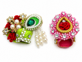 Pack of 2 Premium Fancy Pagdi for Size 0 Laddu Gopal Ji | Designer Mukut/Pagdi Set with Pearl & Stone Work | Handmade Kanha Ji Shringar Accessories