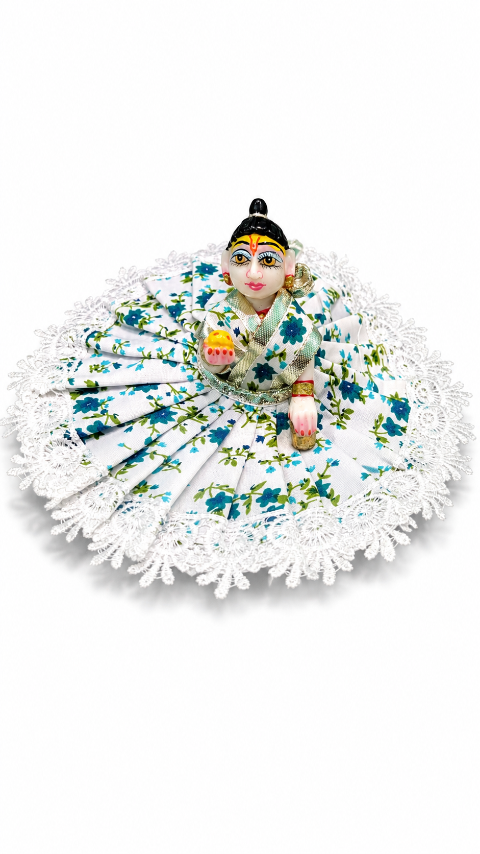 Laddu Gopal JI Cotton Dress Frock Size 4 Number Green Color