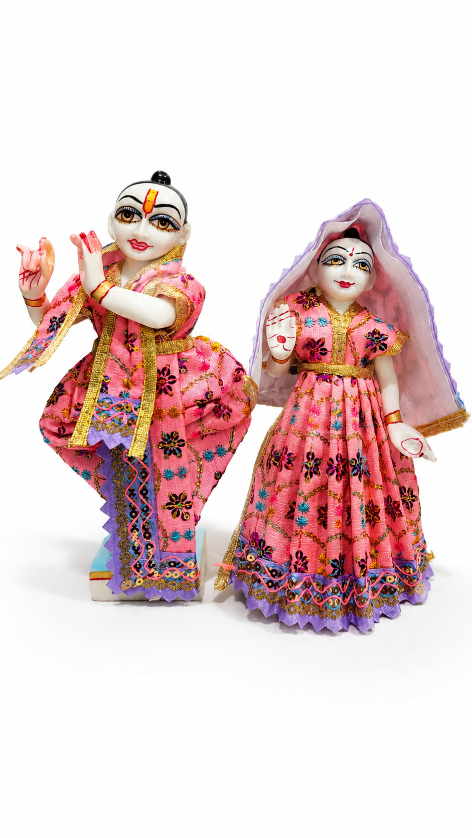 Premium Handmade Radha Krishna Poshak for 9 Inch Murti – Embroidered Festival Dress Set