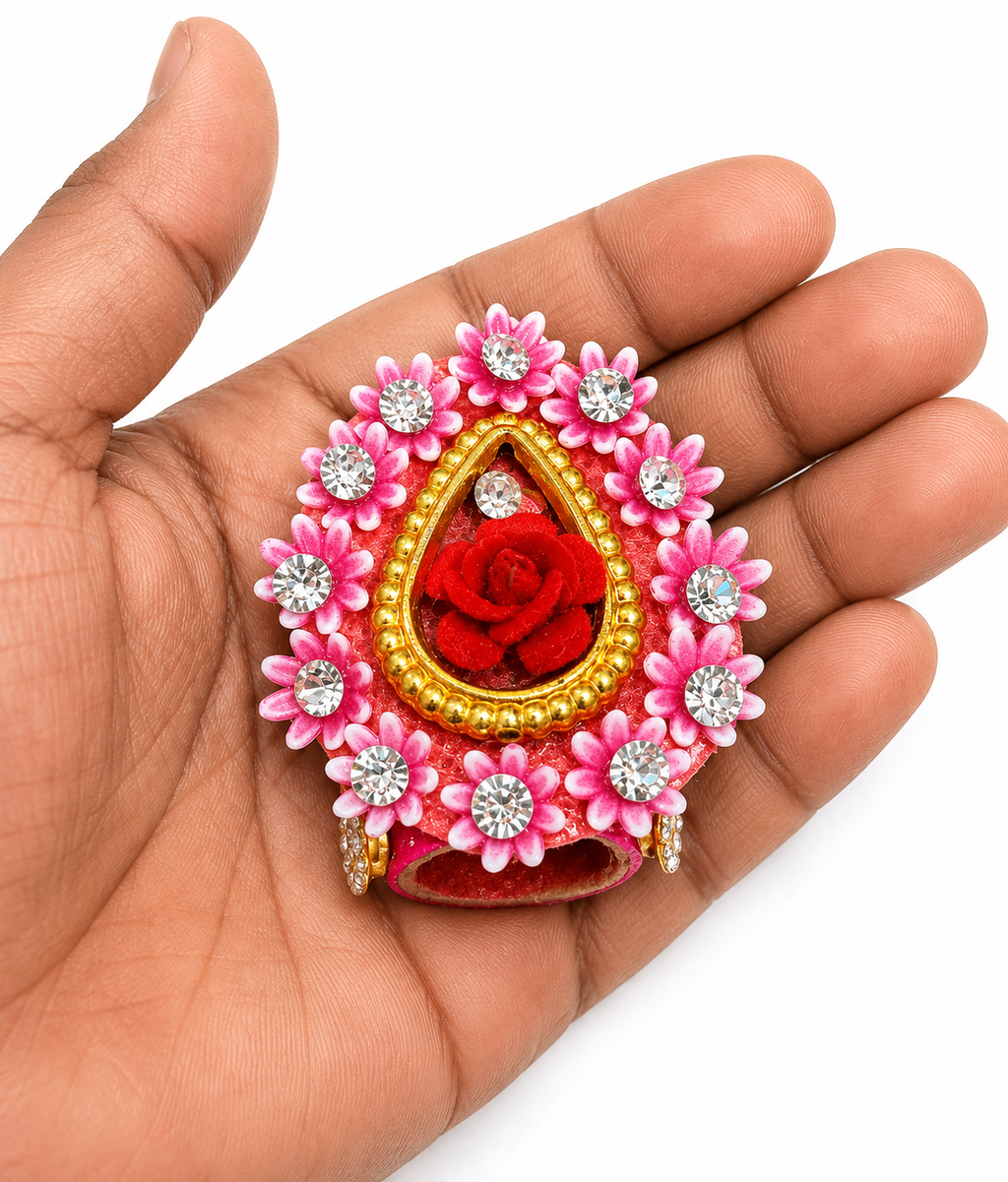 pack of 2 premium fancy pagdi for size 0 laddu gopal ji designer mukut pagdi set with pearl stone work handmade kanha ji shringar accessories 2