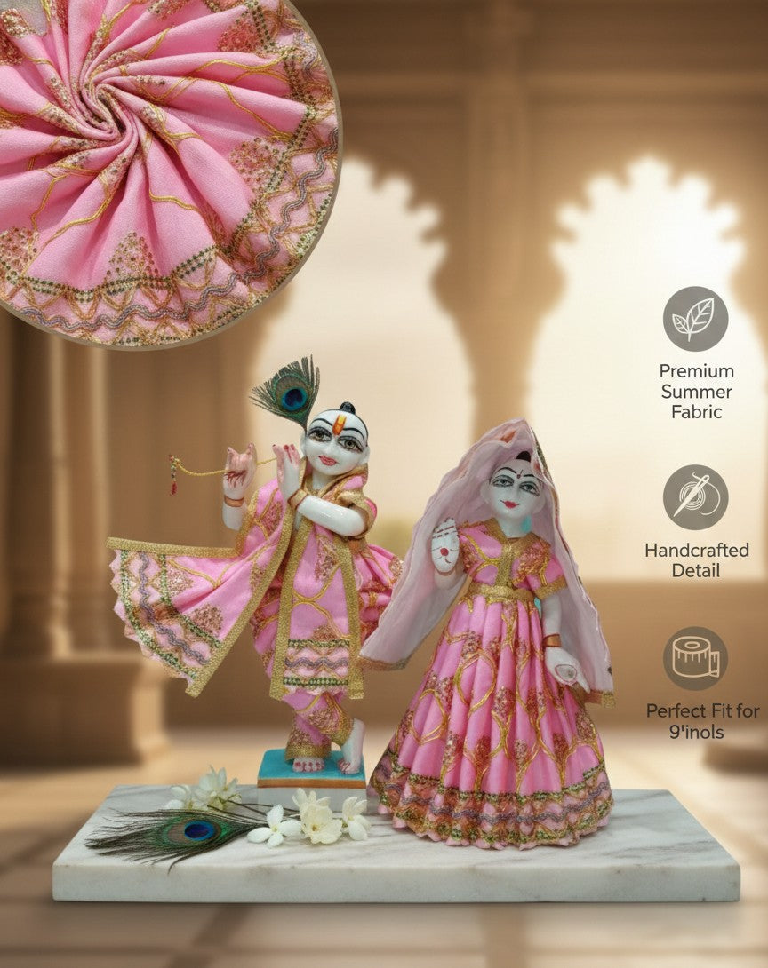 7 8 inch radha krishna summer fancy dress pink
