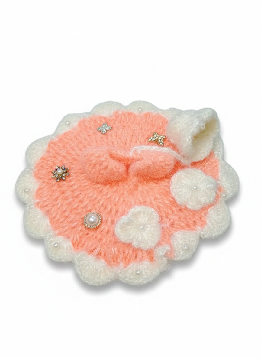 laddu gopal winter woolen dress size 4 number pink white