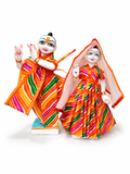 radha krishna cotton dress for 9 inch idol multicolor traditional poshak set for laddu gopal radha krishna murti handmade fancy vastra 2