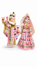 Premium Handmade Radha Krishna Poshak for 9 Inch Murti – Embroidered Festival Dress Set