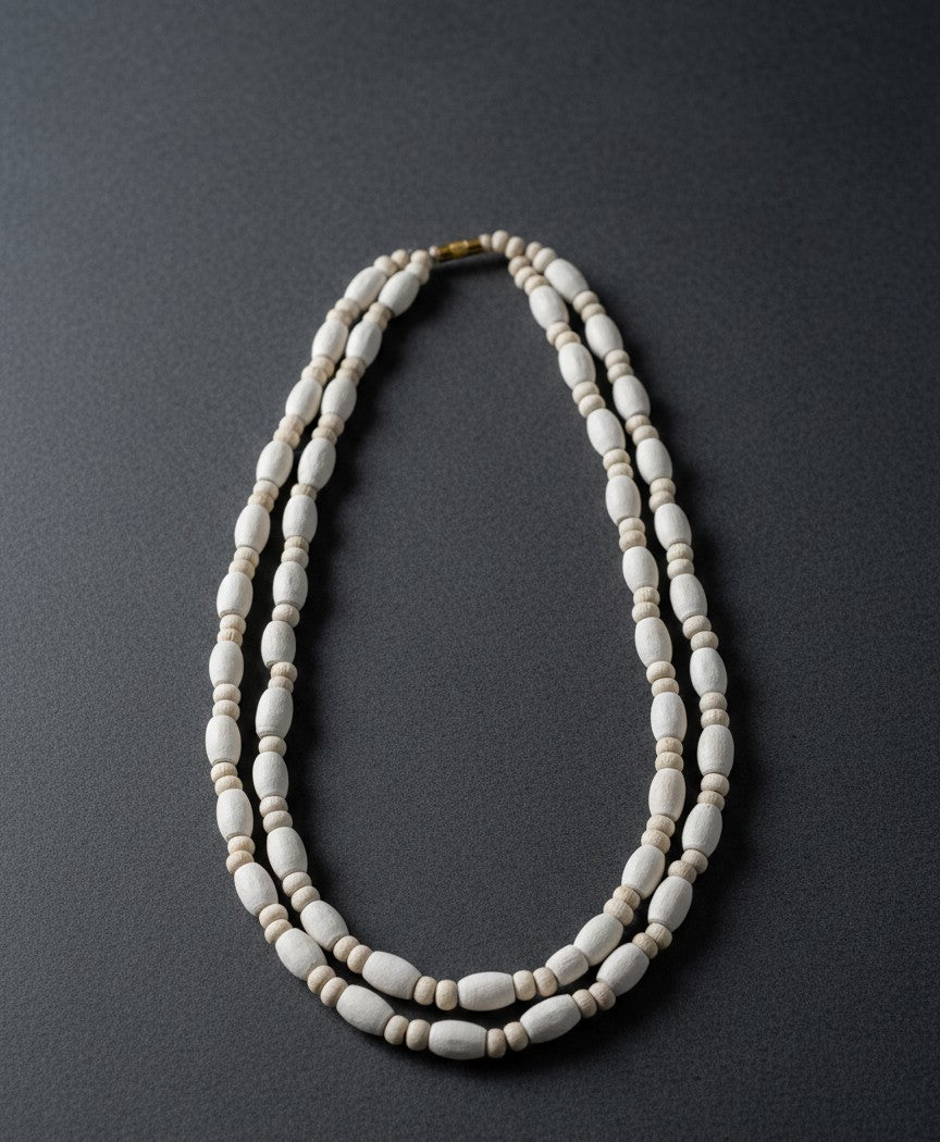 tulsi kanthi mala two rounds white