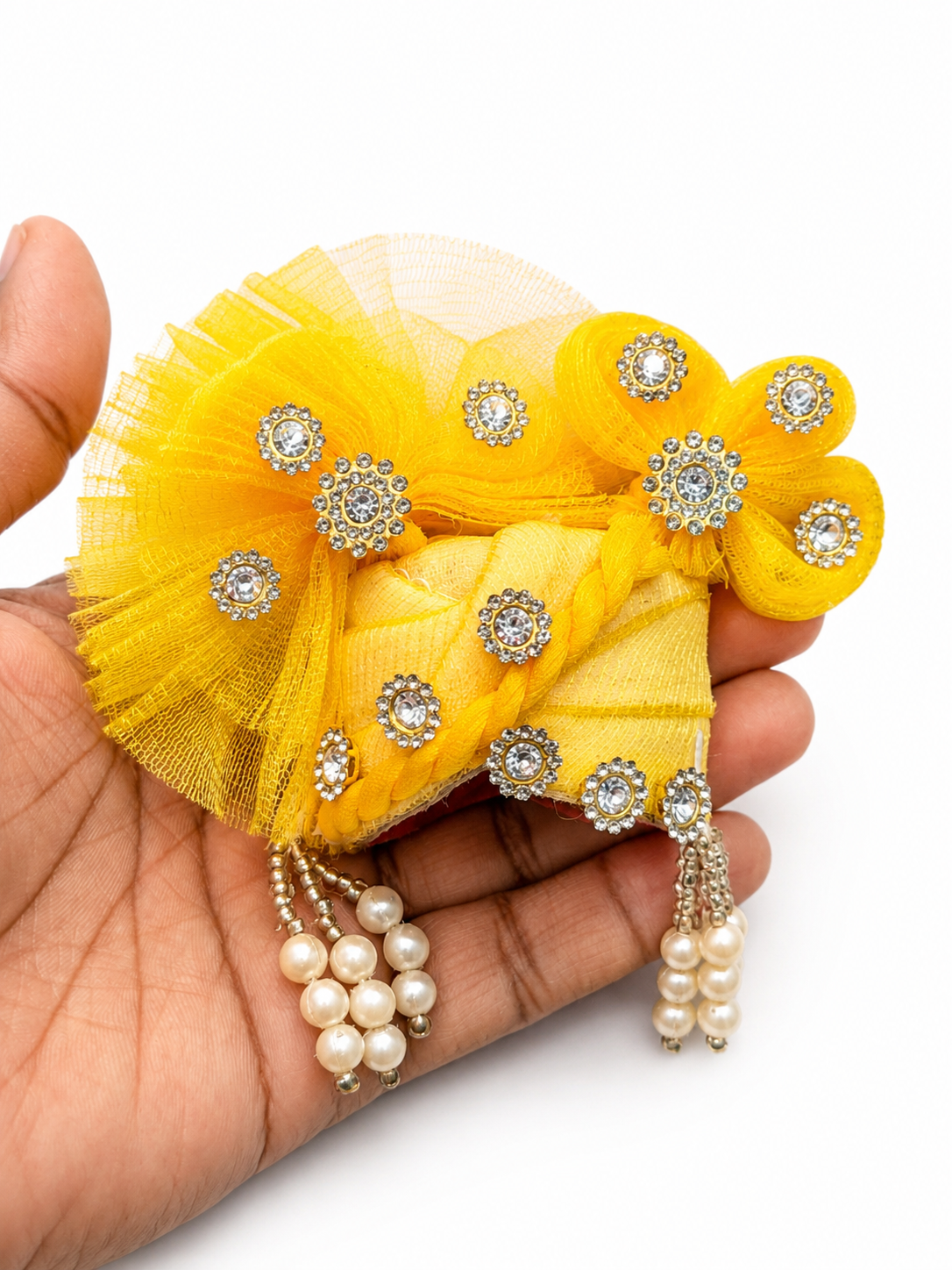 Laddu Gopal Janmashtami Pagdi Yellow Size 6 Number