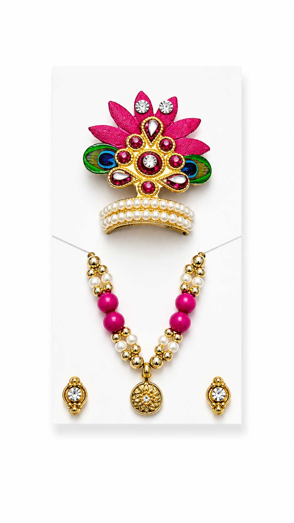vrindavan e store shringar set for laddu gopal kanha ji suitable for upto 3 number laddu gopal kanha ji