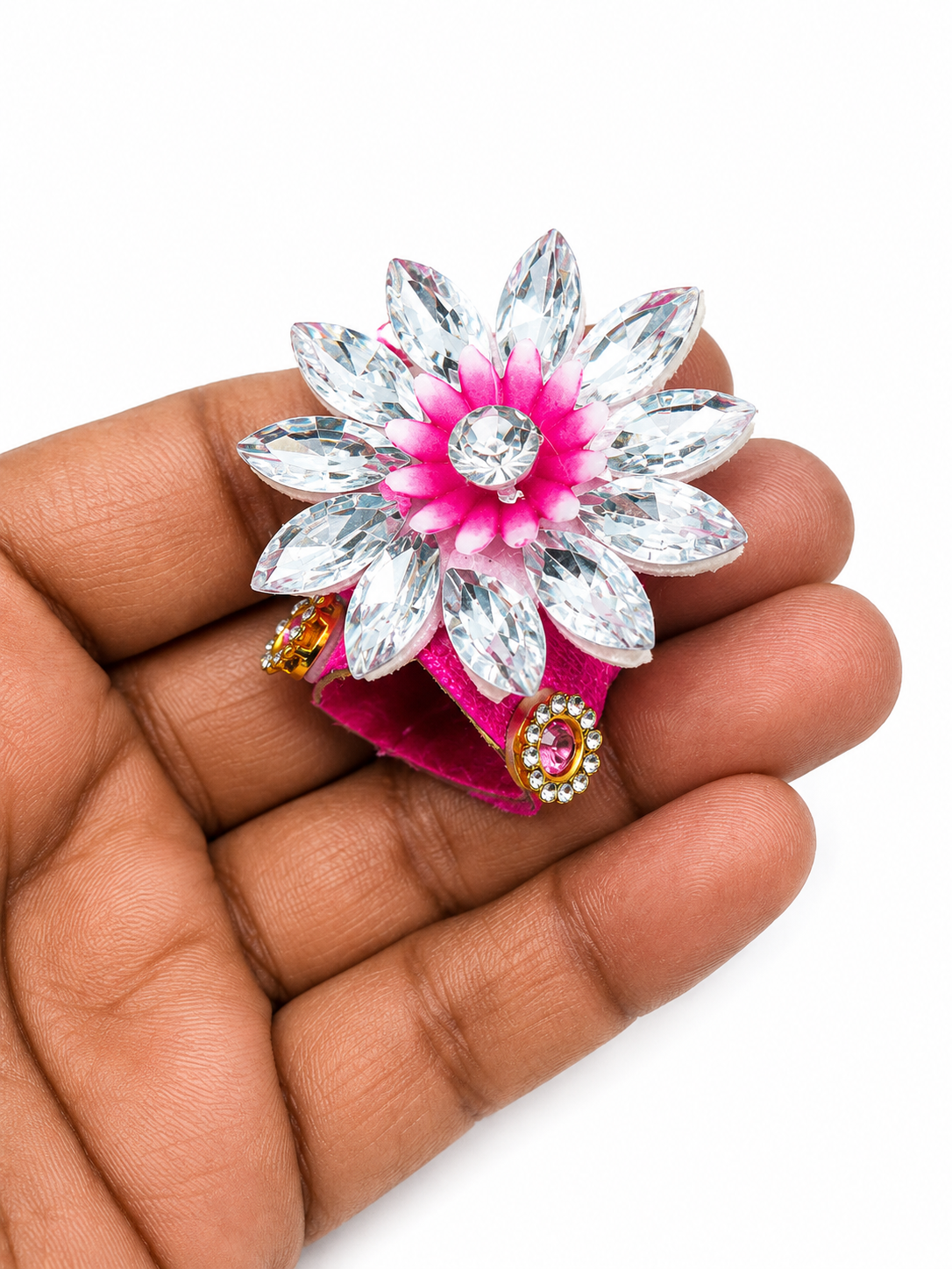 Pack of 2 Designer Pagdi for Size 0 Laddu Gopal Ji | Fancy Stone Work Mukut/Pagdi Set for Bal Gopal Kanha Ji | Premium Decorative Head Dress for Thakur Ji (Multicolor)