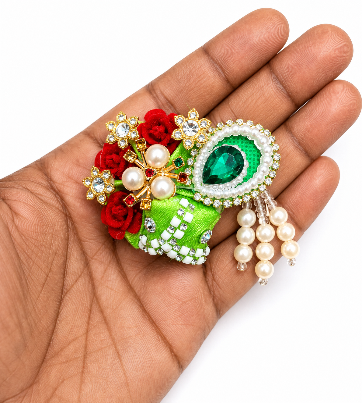 Pack of 2 Premium Fancy Pagdi for Size 0 Laddu Gopal Ji | Designer Mukut/Pagdi Set with Pearl & Stone Work | Handmade Kanha Ji Shringar Accessories