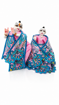 Vrindavan E Store Radha Krishna Poshak for 10 Inch Idol | Premium Embroidery Work Dress Set for Laddu Gopal & Radha Krishna Murti | Designer Handmade Fancy Vastra