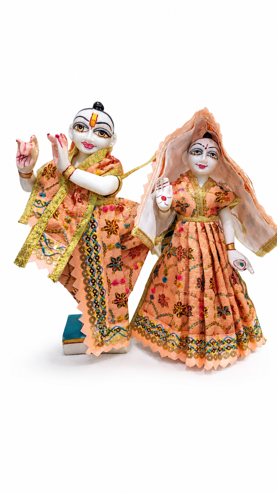 Premium Handmade Radha Krishna Poshak for 9 Inch Murti – Embroidered Festival Dress Set