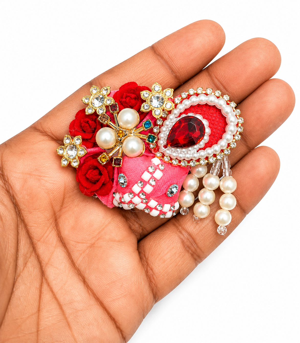 Pack of 2 Premium Fancy Pagdi for Size 0 Laddu Gopal Ji | Designer Mukut/Pagdi Set with Pearl & Stone Work | Handmade Kanha Ji Shringar Accessories