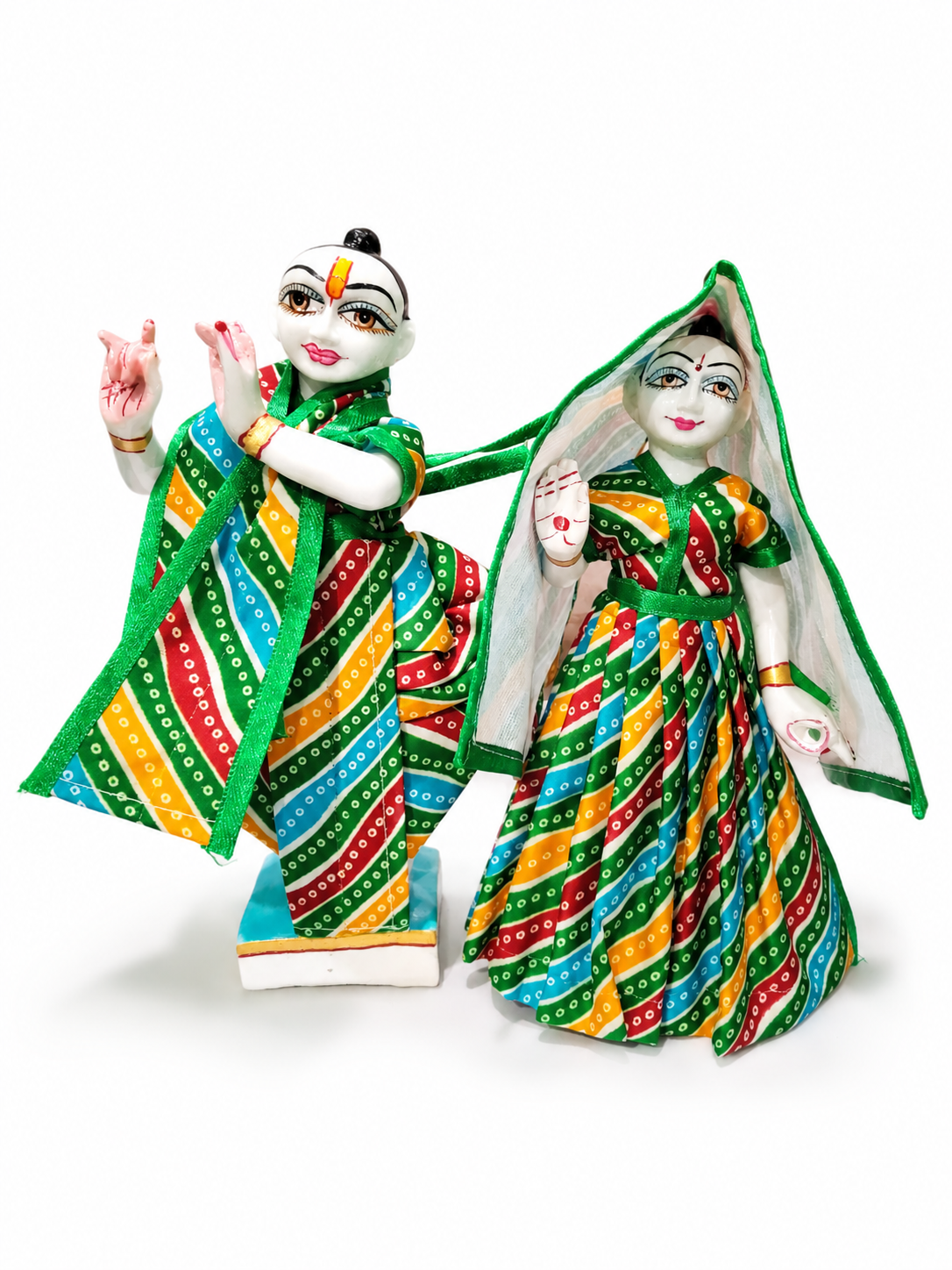 radha krishna cotton dress for 9 inch idol multicolor traditional poshak set for laddu gopal radha krishna murti handmade fancy vastra 3