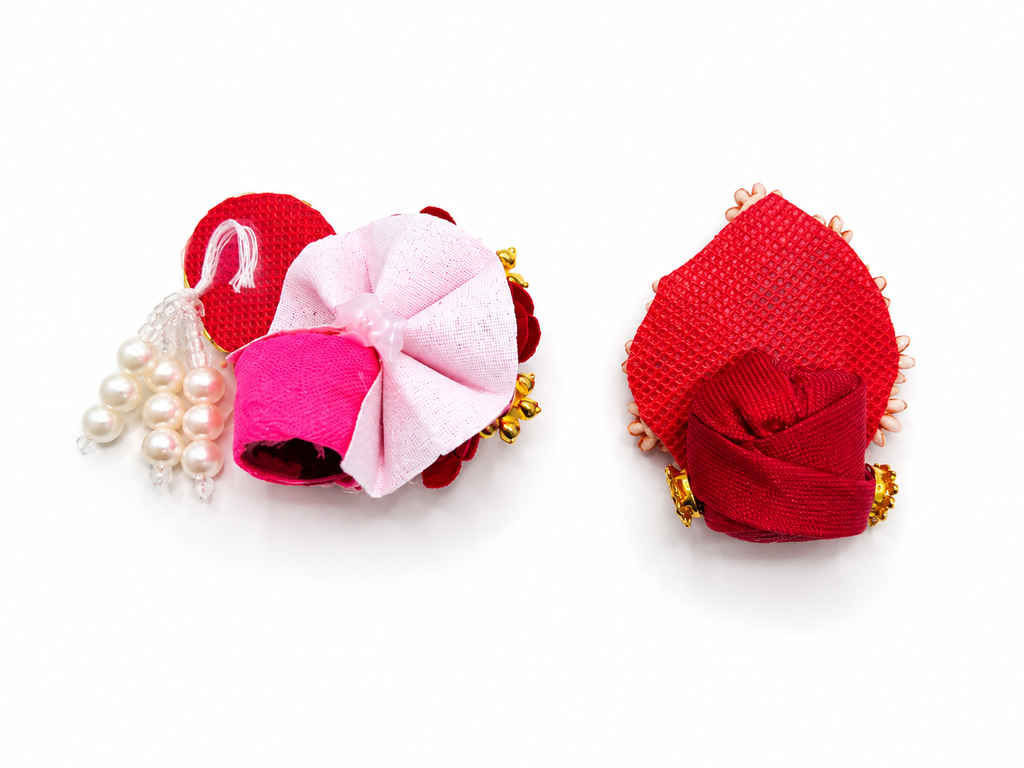 Pack of 2 Premium Fancy Pagdi for Size 0 Laddu Gopal Ji | Designer Mukut/Pagdi Set with Pearl & Stone Work | Handmade Kanha Ji Shringar Accessories
